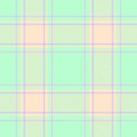 Worn tartan plaid fabric, french seamless check background. Tile pattern textile texture in light and blanched almond colors. vector