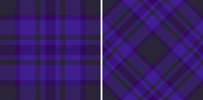 Stylish purple and dark gray plaid patterns. Perfect for textile design, apparel, or website backgrounds. Two distinct herringbone variations offer versatile design options. vector