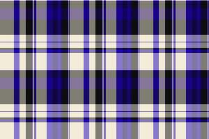 Stylish blue, gray, and cream plaid pattern. Perfect for textile design, website backgrounds, or fashion projects. Clean lines and vibrant colors create a versatile and modern aesthetic. vector