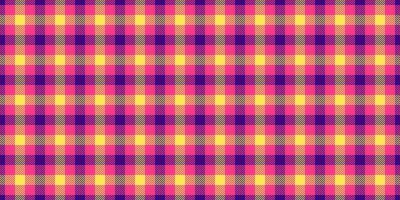 Square texture fabric textile, dye background tartan pattern. Lady seamless plaid check in pink and violet colors. vector