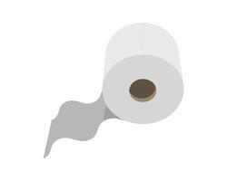 Simple, clean illustration of a toilet paper roll with a gently unwinding sheet. Perfect for websites, apps, or presentations needing a hygienic, minimalist graphic. vector