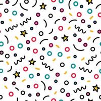 a colorful pattern with stars and circles on a white background vector