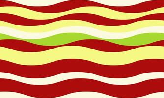 Vibrant wavy stripes in red, yellow, green white. Perfect for backgrounds, website design, or textile prints. Bold, modern aesthetic. Ideal for adding a playful touch to your projects. vector