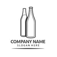two bottles of beer logo design on a white background vector