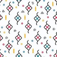a colorful pattern with geometric shapes and lines on a white background vector