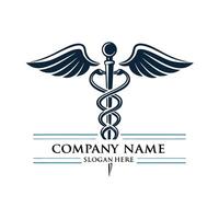 medical symbol with a caduceus and a staff on a white background vector