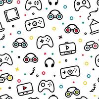 a seamless pattern with game controllers other items vector