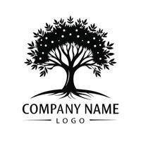 an apple tree logo with leaves and branches vector