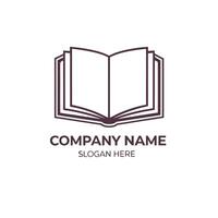 an open book logo design on a white background vector