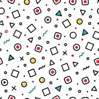 seamless pattern with geometric shapes and colors on a white background vector