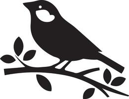 Sparrow bird preached on tree branch vector