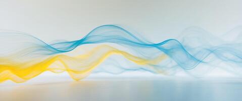 Flowing abstract plasma creating luminous veins in blue and yellow hues photo