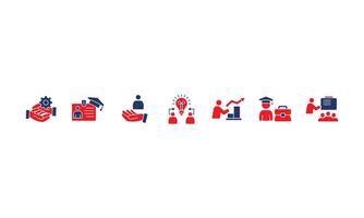 Trainee icons set isolated on White Background Flat vector