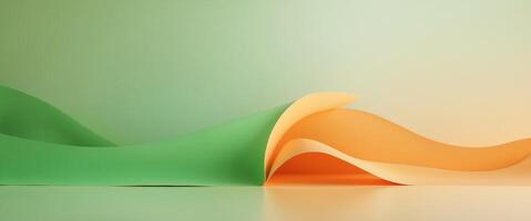 Vibrant and harmonious abstract composition with an orange and green gradient background. photo