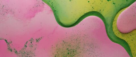 Abstract grunge background design in pink and green with a speckled and textured surface. photo