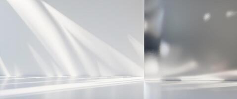 Abstract background with light reflecting off a silver surface. photo