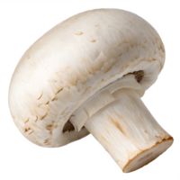 A fresh button mushroom with a smooth, white cap and a sturdy stem. png