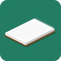Lined Paper Notepad Flat Icon Color vector