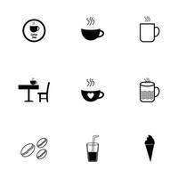 coffee shop elements isolated on white background vector