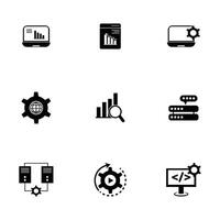 Data Analytics expertise identity icon set vector