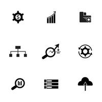 Data Analytics surveillance icon set vector