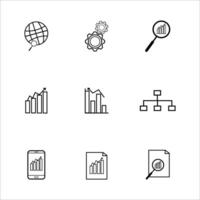 Data Analysis Line collection Icons such icons as Settings, Data Science, Big Data, Statistics . vector