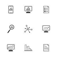 Data Analysis Line set Icons art vector