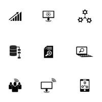 Data Analytics interactive icon collection vector