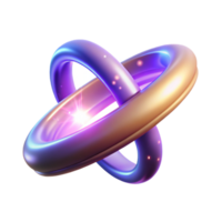 Intertwined Rings of Light Abstract 3D Render of Glowing Toroids png
