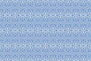 Intricate Islamic geometric pattern in a classic blue and white color scheme, evoking a sense of tradition and spirituality vector