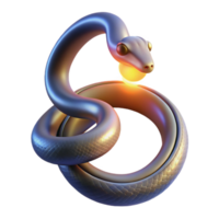 Serpentine Form Abstract 3D Render of a Snake in a Circular Shape png