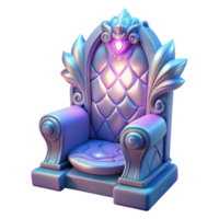 Luminous Throne Fantasy Game Asset, 3D Model, Royal Seat, Illuminated Chair, Fantasy Furniture, Game Design, Virtual World, Digital Art png