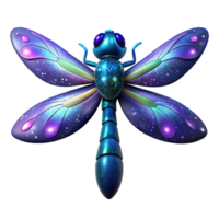 Cosmic Dragonfly A 3D Render of a Fantasy Insect with Sparkling Wings png