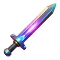 Luminous Sword A 3D Model of a Fantasy Weapon with Glowing Blade png