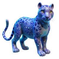 Luminous Big Cat 3D Render of a Spotted, Glowing Creature png