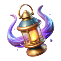 Enchanted Lantern Fantasy Game Asset with Magical Glow png
