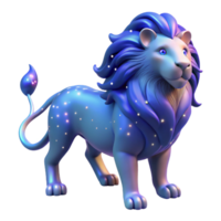 Celestial Lion 3D Render of a Magical, Starlit Creature png