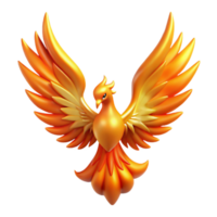 Majestic Firebird Wings of Flame, Mythical Creature, 3D Render, Orange Feathers, Bird of Legend png
