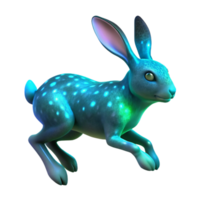 Luminous Spotted Rabbit 3D Render of a Glowing Hare png