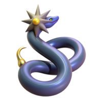 Serpentine Celestial Being 3D Render of a Mythical Creature png