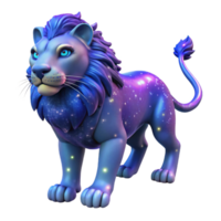 Cosmic Lion A 3D Render of a Galaxy Themed Majestic Creature png