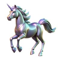 Iridescent Unicorn A 3D Render of a Mythical Creature png