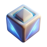 Abstract 3D Cube with Inner Glow Futuristic Geometric Design png