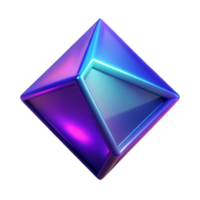 Abstract 3D Render of a Gradient Colored Geometric Shape png