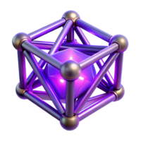 Abstract 3D Geometric Structure Icosahedron within a Cube png