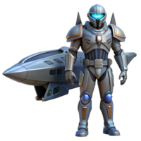 Futuristic Armored Pilot and Spaceship png