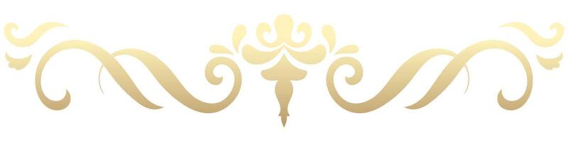 Classic vintage divider lines in gold for message formatting. vector