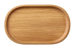 Elegant Oval Shaped Wooden Tray Made From Natural Bamboo Material With Smooth Edges png