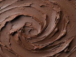 Swirled dark Chocolate Cream Texture Background. photo