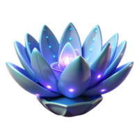 Luminous Lotus 3D Render of Illuminated Floral Design png